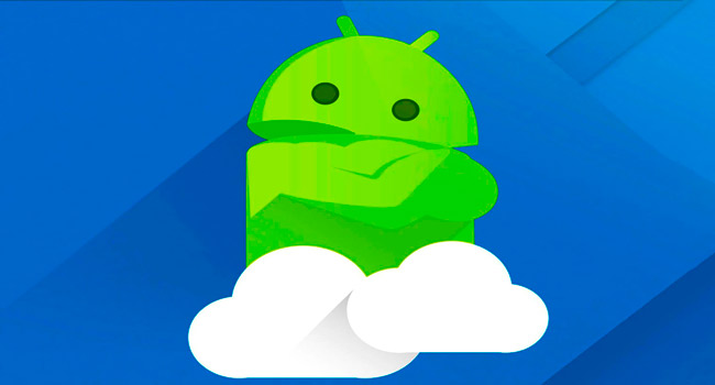 Логотип Android в облаке
